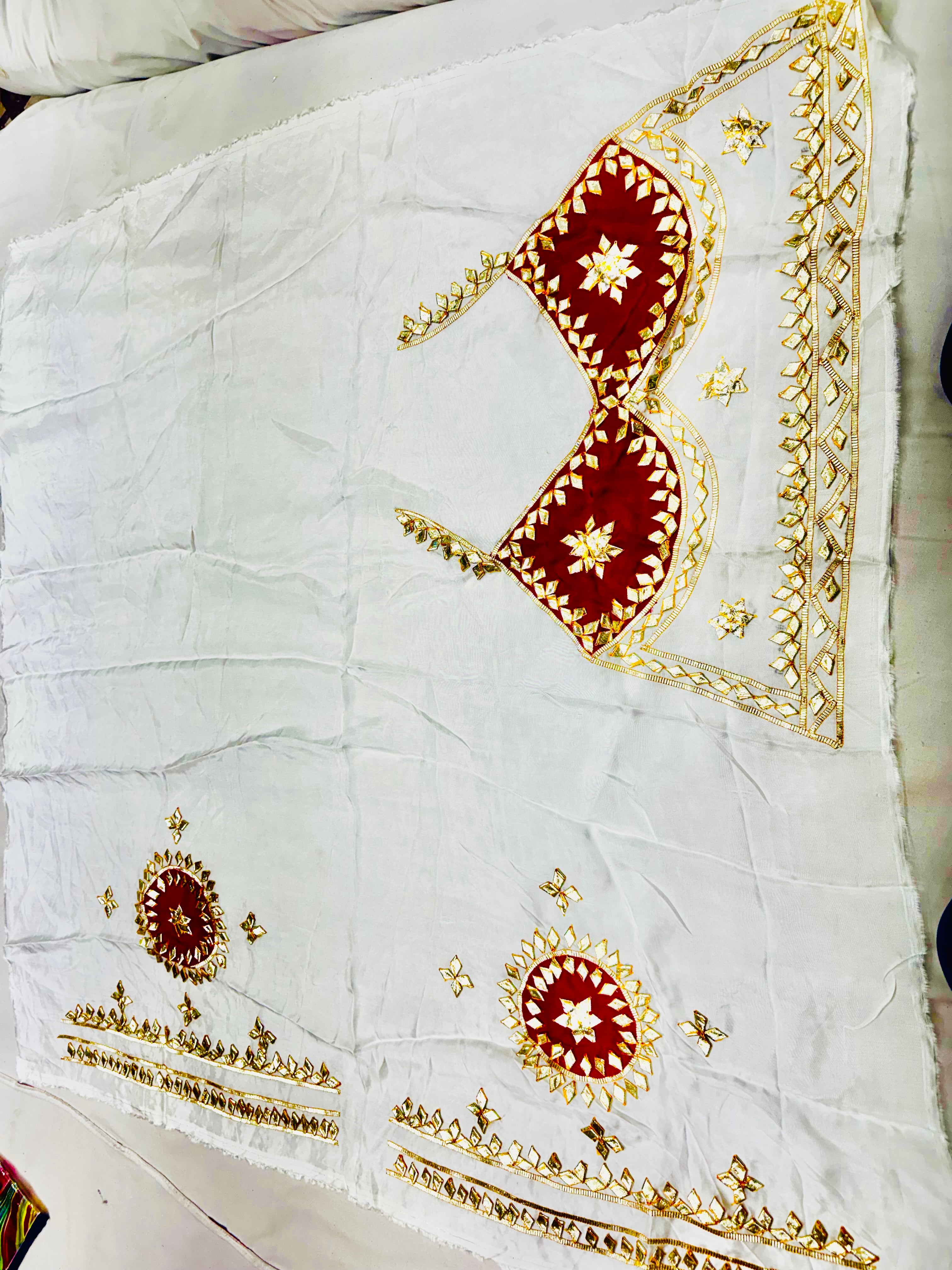 Unstitched pure fabric aangi blouses with hand kachagotta work