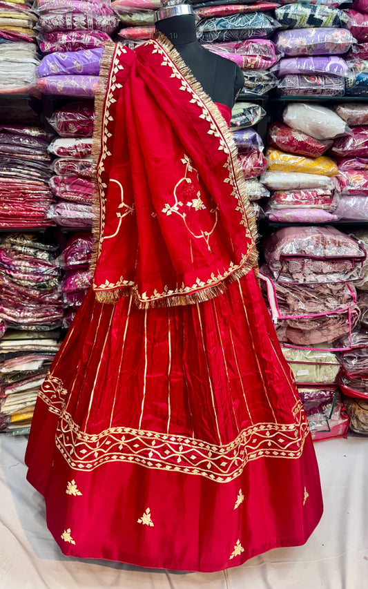 Traditional rajasthani lehnga with turra lace on Dupatta having vintage look