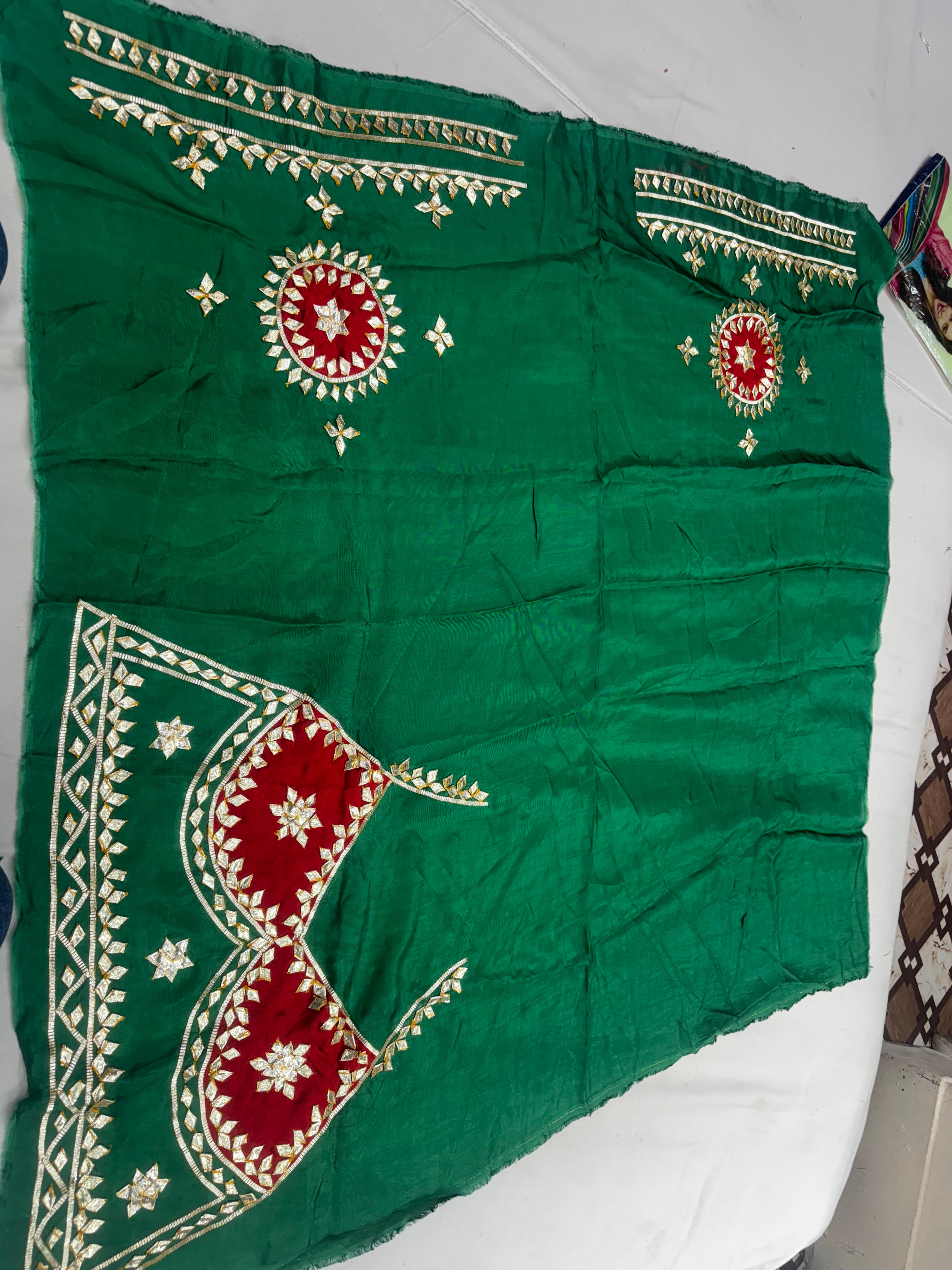 Unstitched pure fabric aangi blouses with hand kachagotta work