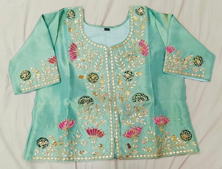 Pure Tissue Jackets with gajji patchwork