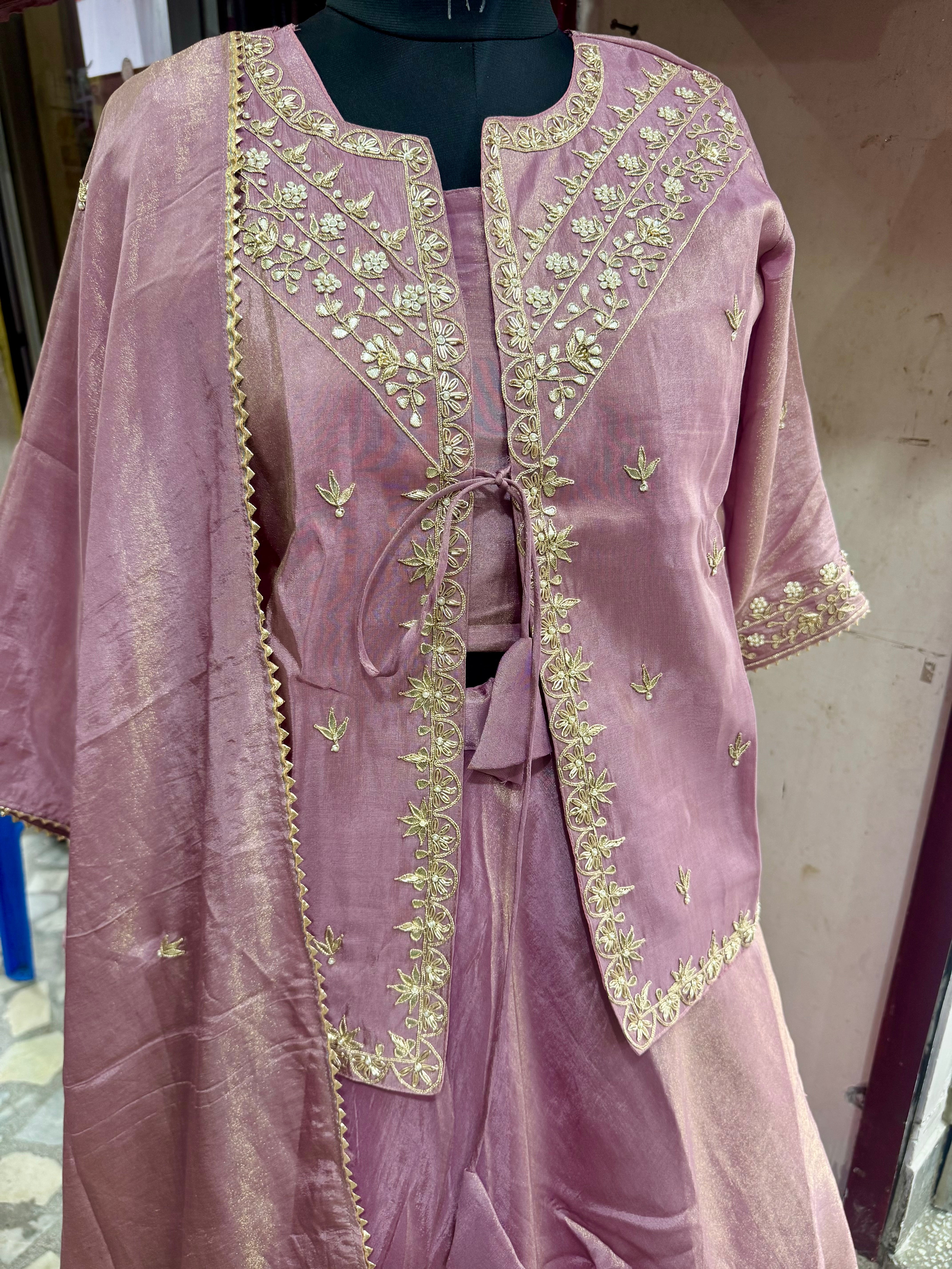 Pure Tissue zardosi work indowestern