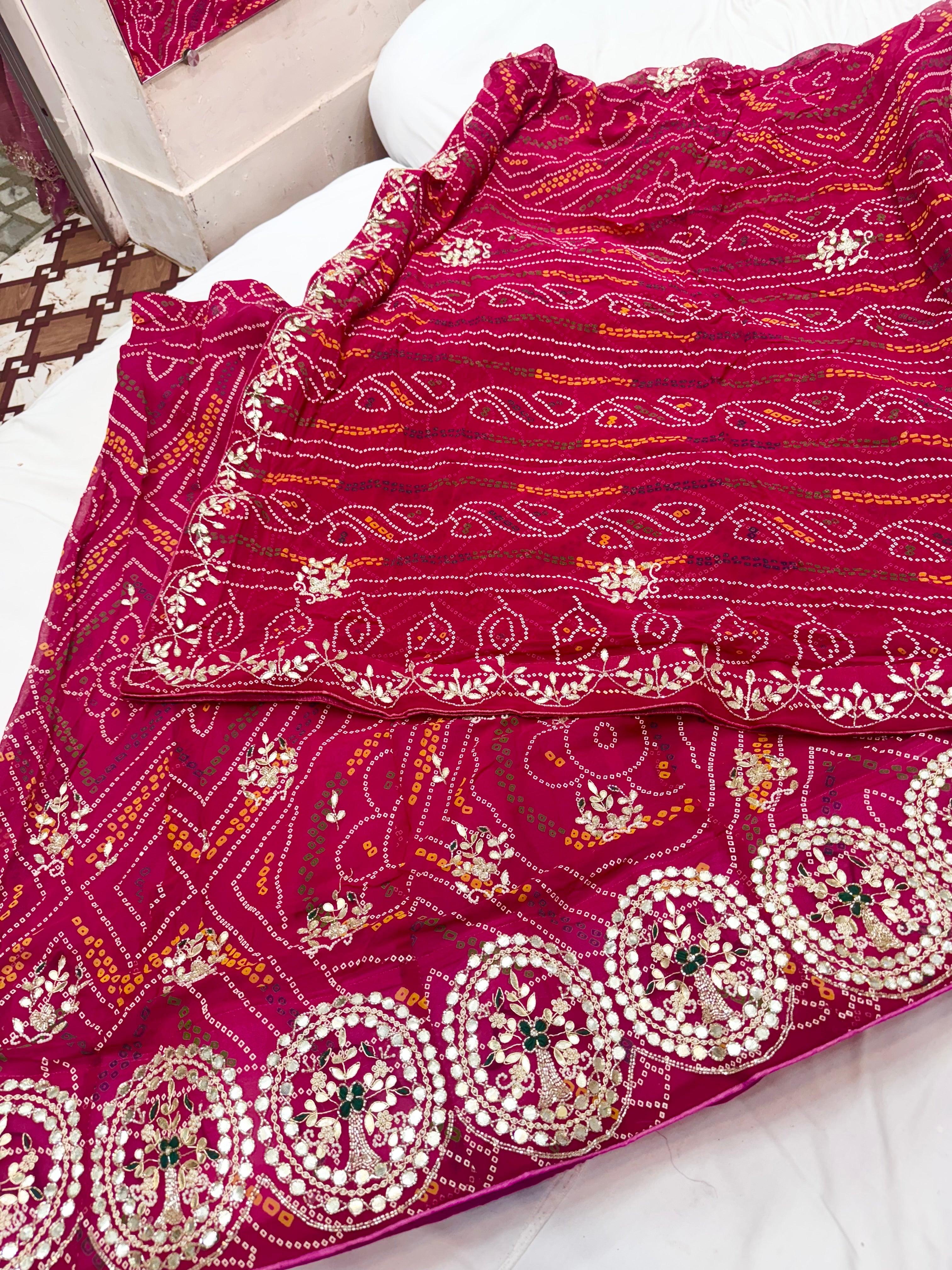 Chundri Lehnga with handwork of gottapatti and dabka
