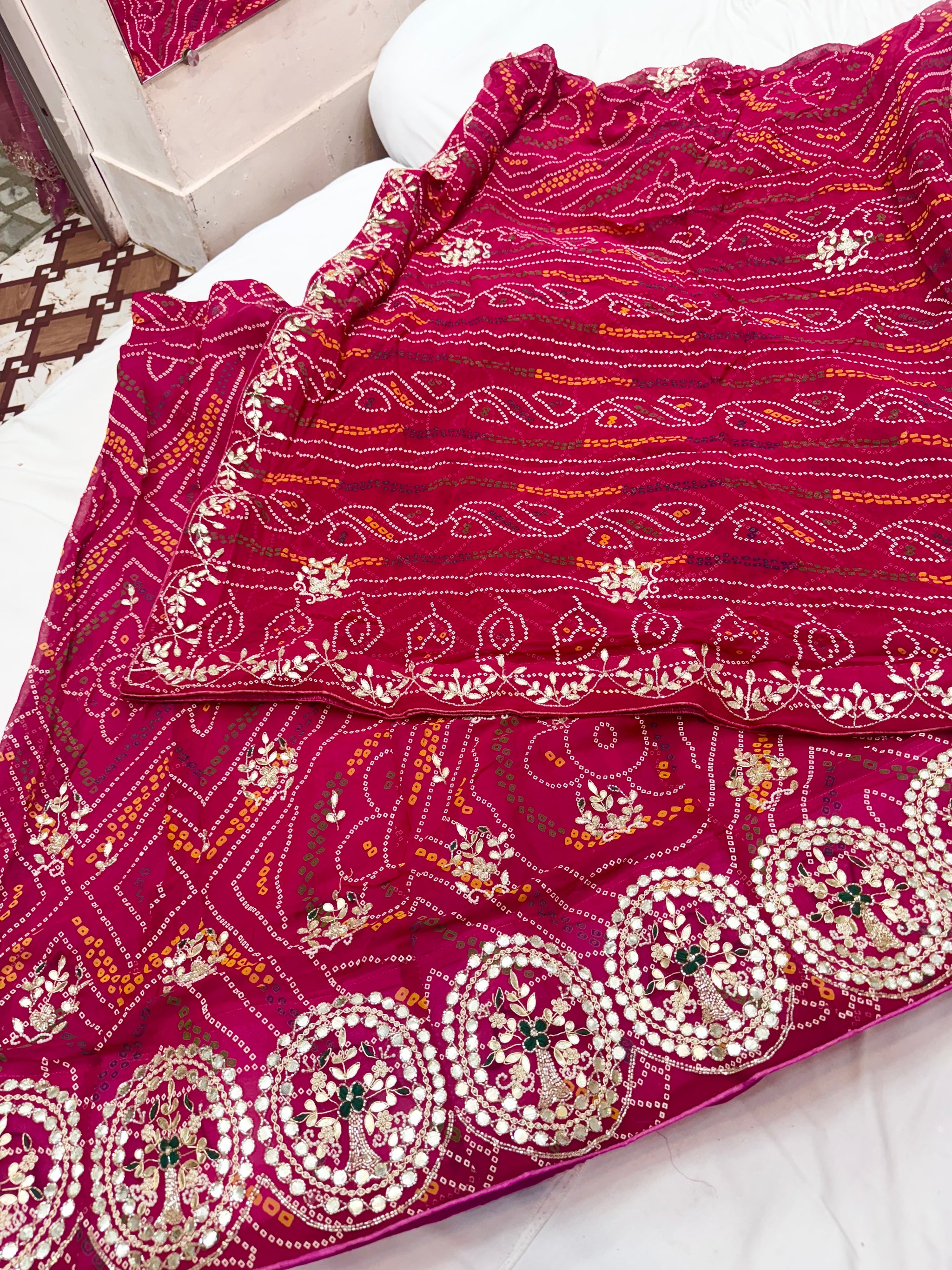 Chundri Lehnga with handwork of gottapatti and dabka