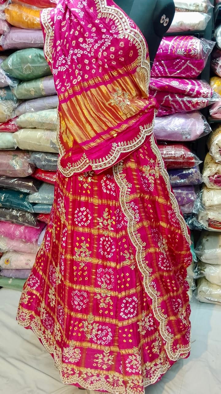 Modal gajji silk ghadchola lehnga with dabka work