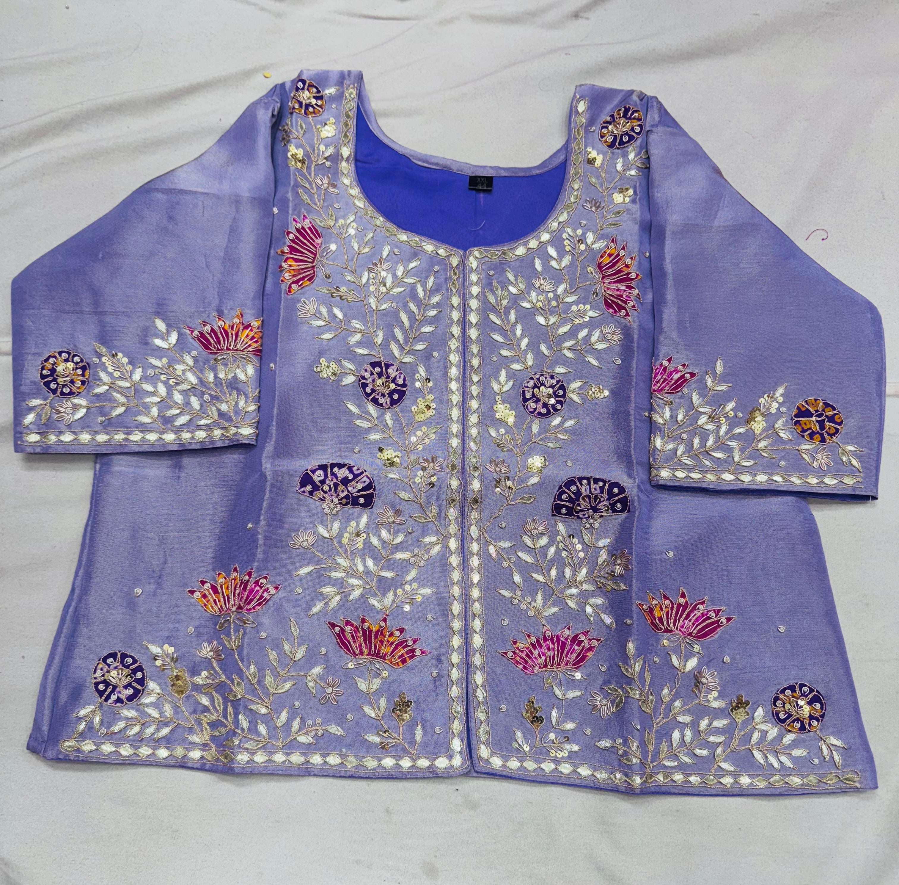 Pure Tissue Jackets with gajji patchwork