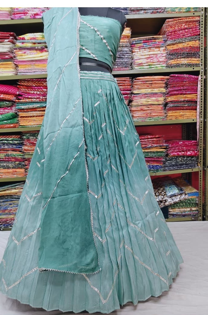 Upada pure ombrey lehnga with kacchipatti work